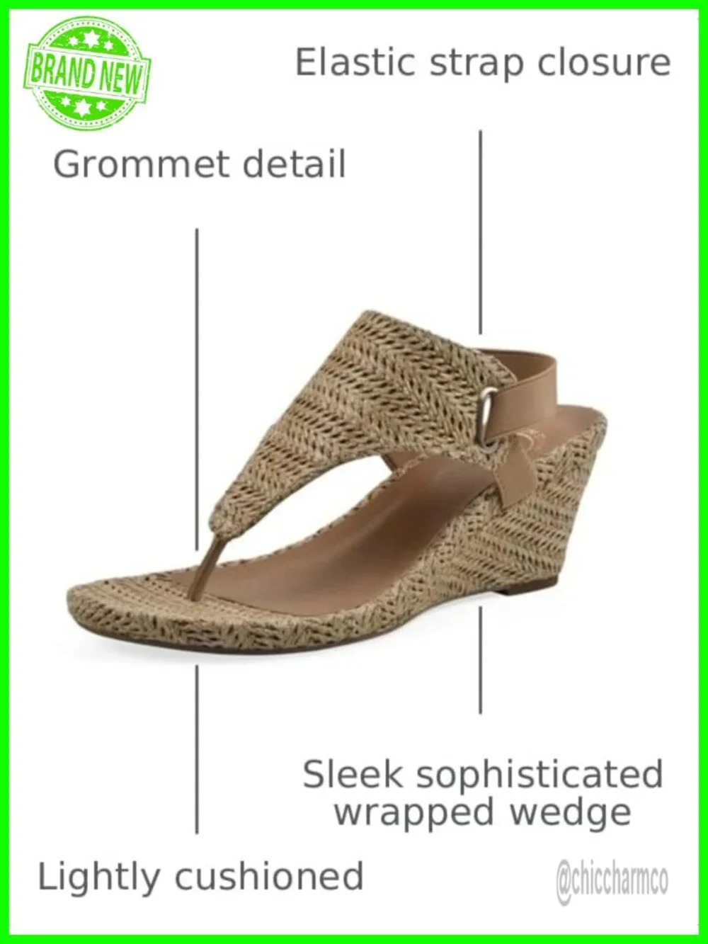 Woven Textile Wedge Sandals with Adjustable Strap